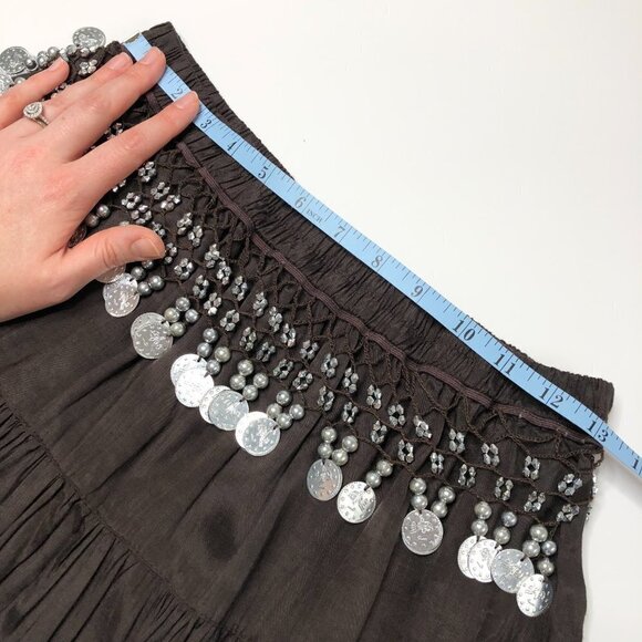 ROCK & ROSE Belly Dancing Chocolate Brown Gypsy Boho Hippie Swing Tiered Skirt - Picture 13 of 13